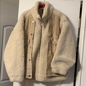 Blank NYC Cream and Tan Sherpa Jacket